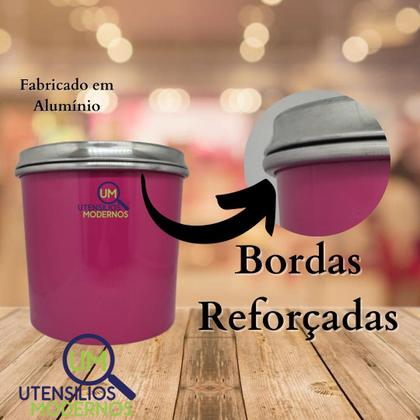 Imagem de Jogo de Porta Mantimentos em Alumínio 5 Peças Rosa Pink Família Decorado