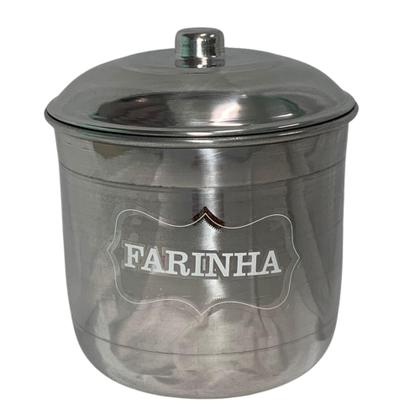 Imagem de Jogo de Porta Mantimentos Lata Potes Arroz 5 pecas em Alumínio