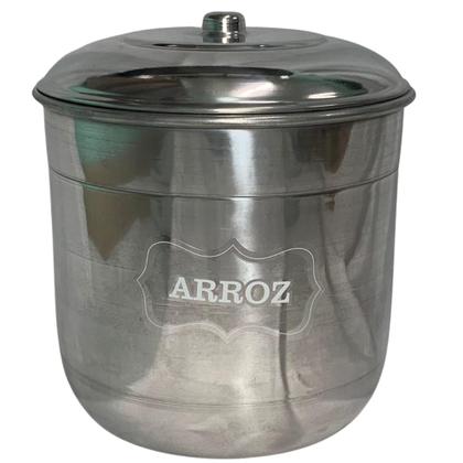 Imagem de Jogo de Porta Mantimentos Lata Potes Arroz 5 pecas em Alumínio