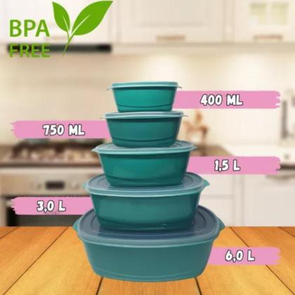 Imagem de Jogo De Potes Retangular Analeni Multiuso 5 Peças Com Tampa