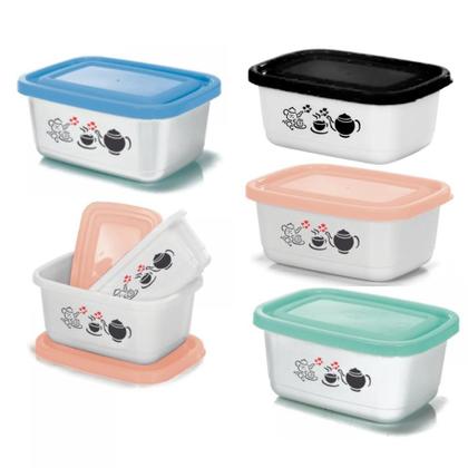 Imagem de Jogo De Potes Vasilhas Plasticas Marmitas Para Freezer e Microondas Kit Com 12 Peças 750 ML