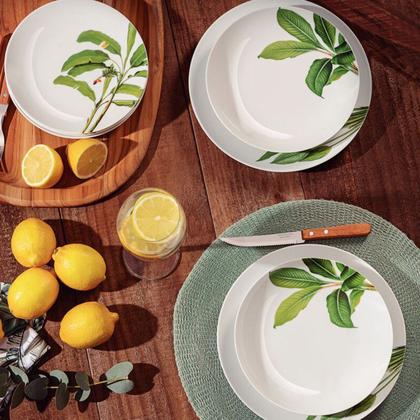 Imagem de Jogo De Prato Raso Fundo Sobremesa 10 Pessoas 30Pçs Graziela