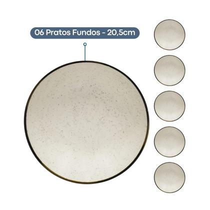 Imagem de Jogo De Pratos Aparelho De Jantar Porcelana 30 Peças Oxford Unni Brisa Kit Completo