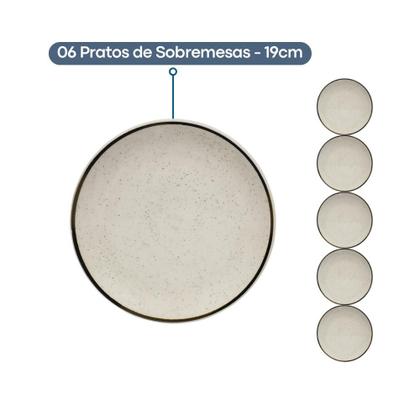 Imagem de Jogo De Pratos Aparelho De Jantar Porcelana 30 Peças Oxford Unni Brisa Kit Completo