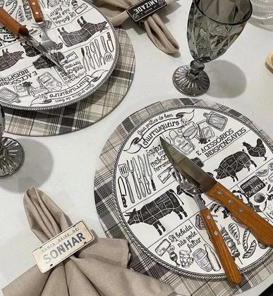 Imagem de Jogo de pratos churrasco raso com 6 peças - primeira linha