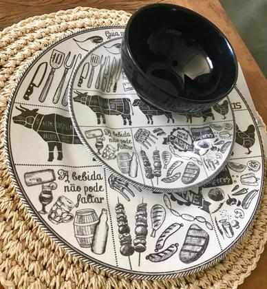 Imagem de Jogo de pratos churrasco raso com 6 peças - primeira linha