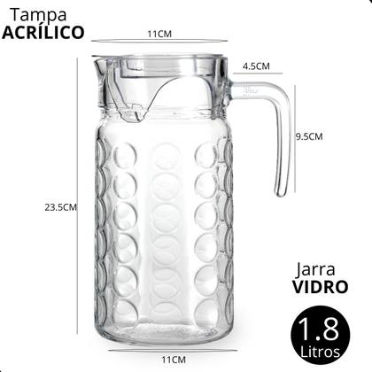 Imagem de Jogo De Pratos Fundos Com Jarra E Copos 13 Peças Em Vidro