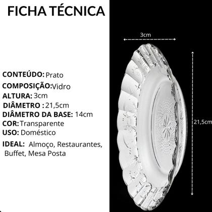 Imagem de Jogo De Pratos Fundos Com Jarra E Copos 13 Peças Em Vidro