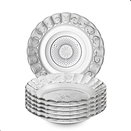 Imagem de Jogo De Pratos Fundos Com Jarra E Copos 13 Peças Em Vidro