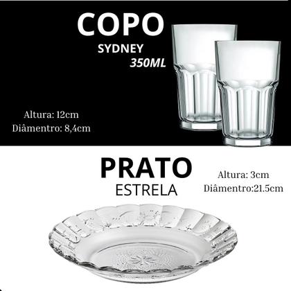 Imagem de Jogo De Pratos Fundos Com Jarra E Copos 13 Peças Em Vidro
