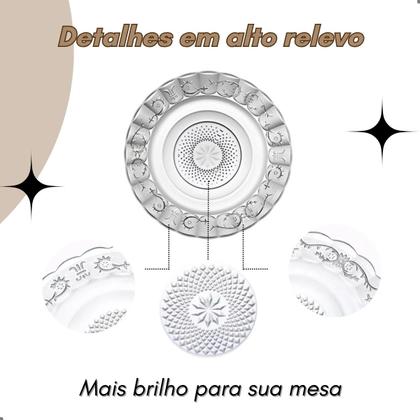 Imagem de Jogo De Pratos Fundos Com Jarra E Copos 13 Peças Em Vidro