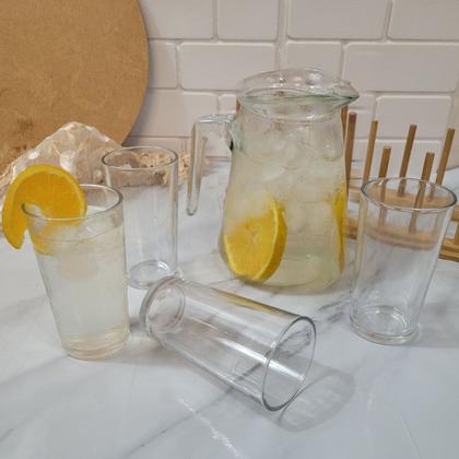 Imagem de Jogo De Pratos Fundos Com Jarra E Copos 13 Peças Em Vidro