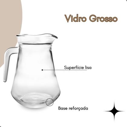 Imagem de Jogo De Pratos Fundos Com Jarra E Copos 13 Peças Em Vidro