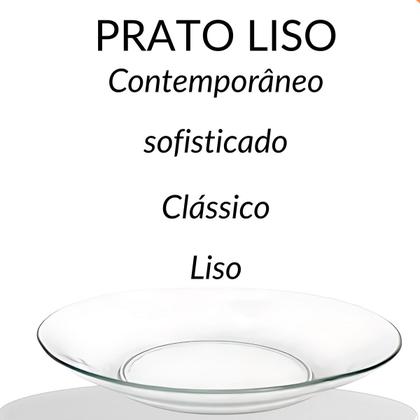 Imagem de Jogo De Pratos Fundos E Copos C/30 Peças Aparelho de Jantar Em Vidro Com Talheres