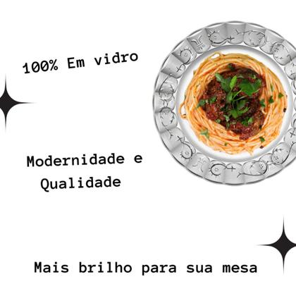 Imagem de Jogo De Pratos Fundos Egípcio 6 Peças Estrela Transparente