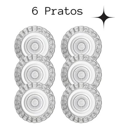 Imagem de Jogo De Pratos Fundos Egípcio 6 Peças Estrela Transparente