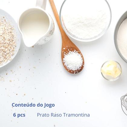 Imagem de Jogo de Pratos Raso 28cm Kit 6 Peças Em Porcelana Artemis Tramontina