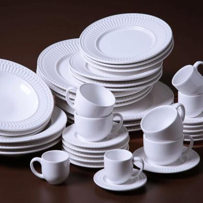 Imagem de Jogo De Pratos Raso Jantar Refeição 26Cm Kit 4 Peças Roma