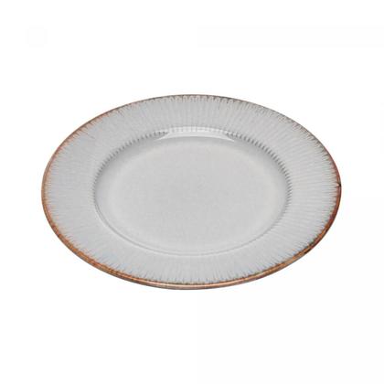 Imagem de Jogo de Pratos Raso Jantar Refeição 27cm Kit 6 Peças Linear Cerâmica Lyor Rustico