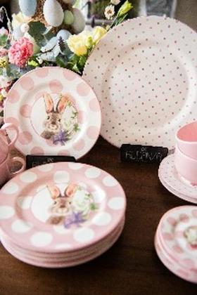 Imagem de Jogo De Pratos Raso Poa Rosa 6 Peças Alleanza Ceramica 1Lin