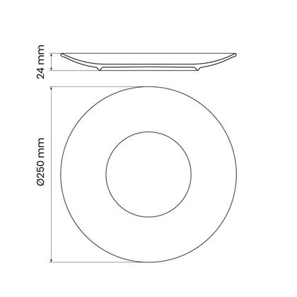 Imagem de Jogo de Pratos Rasos 6 Pcs Rústico 25 cm Porcelana Decorada Tramontina