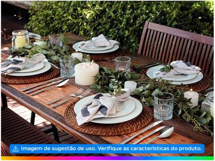 Imagem de Jogo de Pratos Redondo de Porcelana Branco Fundo