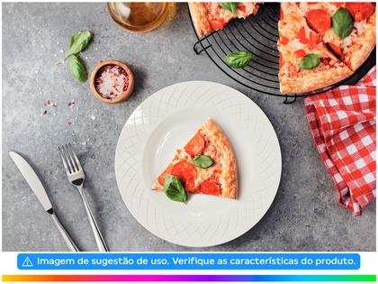 Imagem de Jogo de Pratos Redondo de Porcelana Branco Raso