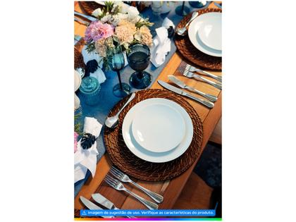 Imagem de Jogo de Pratos Redondo de Porcelana Branco Raso