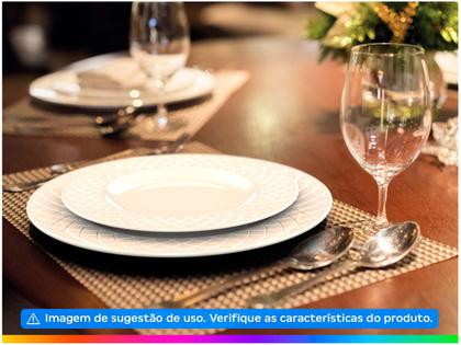 Imagem de Jogo de Pratos Redondo de Porcelana Branco