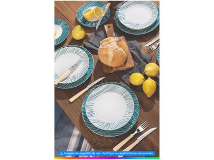 Imagem de Jogo de Pratos Redondo de Porcelana Verde 