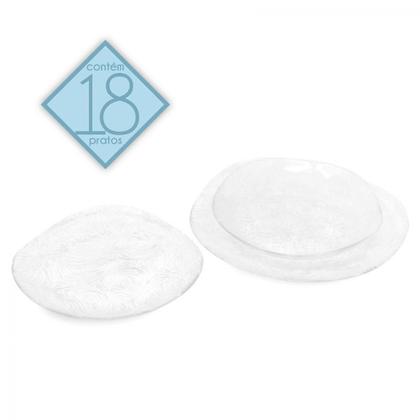 Imagem de Jogo de Pratos Vidro 18 peças Aparelho de Jantar Utensilio Cozinha 3 Tamanhos Diferentes Pratos Raso Sobremesa Saladeira 