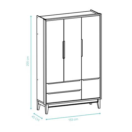 Imagem de Jogo De Quarto Bebê Completo 3 Portas Classic Branco