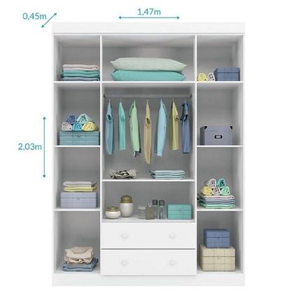 Imagem de Jogo De Quarto Bebê Completo Com Armário 4 Portas Berço Retrô e Cômoda Livia - Móveis Leartam