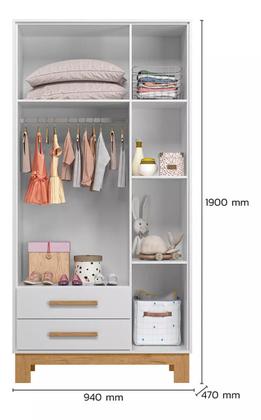 Imagem de Jogo De Quarto Bebê Sophia Completo Com Armário Cômoda Berço Q Encanto Slim Branco Acetinado - Móveis Leartam