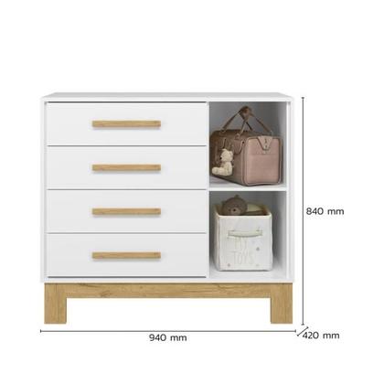 Imagem de Jogo De Quarto Bebê Sophia Completo Com Armário Cômoda Berço Q Encanto Slim Branco Acetinado - Móveis Leartam