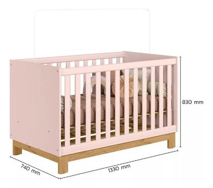 Imagem de Jogo De Quarto Bebê Sophia Completo Com Armário Cômoda Berço Q Encanto Slim - Móveis Leartam