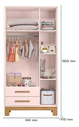 Imagem de Jogo De Quarto Bebê Sophia Completo Com Armário Cômoda Berço Q Encanto Slim - Móveis Leartam