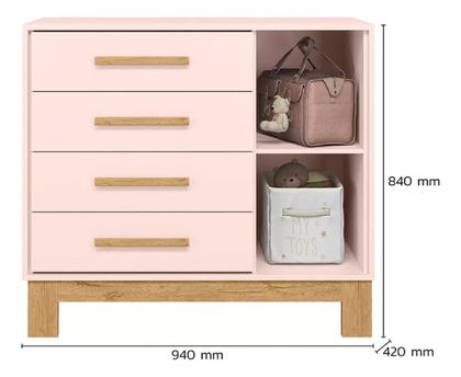 Imagem de Jogo De Quarto Bebê Sophia Completo Com Armário Cômoda Berço Q Encanto Slim - Móveis Leartam