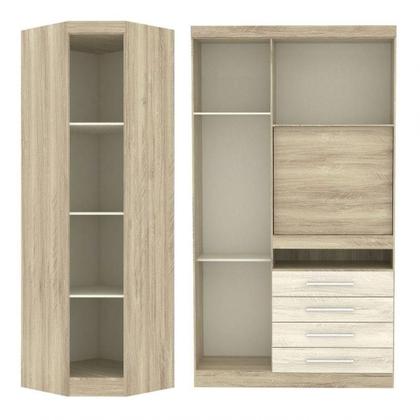 Imagem de Jogo De Quarto Casal Modulado 001 Master Avelã Rústico/Ártico Rústico - Eucamóveis