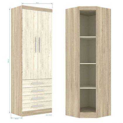 Imagem de Jogo De Quarto Casal Modulado 007 Master Avelã Rústico/Ártico Rústico - Eucamóveis