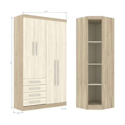 Imagem de Jogo De Quarto Casal Modulado 012 Master Avelã Rústico/ártico Rústico - Eucamóveis