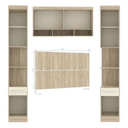 Imagem de Jogo De Quarto Casal Modulado 012 Master Avelã Rústico/ártico Rústico - Eucamóveis