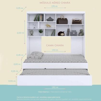 Imagem de Jogo De Quarto Chiara 3 Peças - Módulo Aéreo E Cama Com Auxiliar - Phoenix Baby