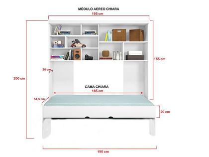 Imagem de Jogo de Quarto Chiara 3 Peças - Roupeiro 2 portas, Módulo Aéreo e Cama - Phoenix Baby