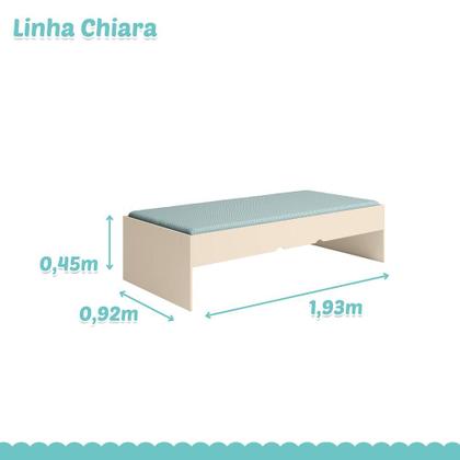 Imagem de Jogo de Quarto Chiara 4 Peças - Roupeiro 2 portas Módulo Aéreo e Cama com Auxiliar - Off White Amadeirado - Phoenix Baby