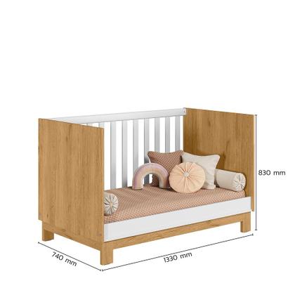 Imagem de Jogo De Quarto Completo Infantil Bebê Guarda Roupa 3 Portas 2 Gavetas Cômoda 4 Gavetas 1 Porta Berço Mini Cama Q Encanto Slim 4340 / 4315 / 4355