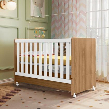 Imagem de Jogo De Quarto Completo Infantil Bebê Guarda Roupa 4 Portas 3 Gavetas Cômoda 4 Gavetas 1 Porta Berço Mini Cama C/ Colchão Pérola