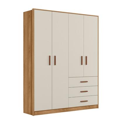 Imagem de Jogo De Quarto Completo Infantil Bebê Guarda Roupa 4 Portas 3 Gavetas Cômoda 4 Gavetas 1 Porta Berço Mini Cama C/ Colchão Pérola