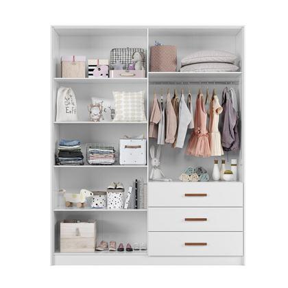 Imagem de Jogo De Quarto Completo Infantil Bebê Guarda Roupa 4 Portas 3 Gavetas Cômoda 4 Gavetas 1 Porta Berço Mini Cama Pérola