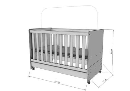 Imagem de Jogo De Quarto Completo Infantil Bebê Guarda Roupa 4 Portas 3 Gavetas Cômoda 4 Gavetas 1 Porta Berço Mini Cama Pérola